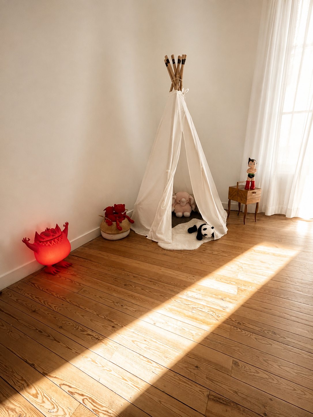 Le tipi des enfants dans la chambre des petits amis de la Villa Folie